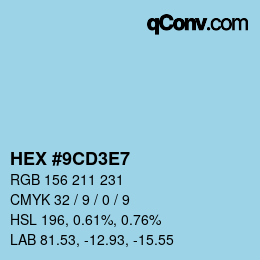 Color code: HEX #9CD3E7 | qconv.com