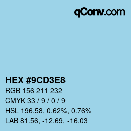 Color code: HEX #9CD3E8 | qconv.com