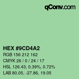 颜色代码: HEX #9CD4A2 | qconv.com
