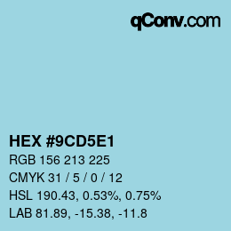 Color code: HEX #9CD5E1 | qconv.com