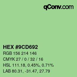 Color code: HEX #9CD692 | qconv.com