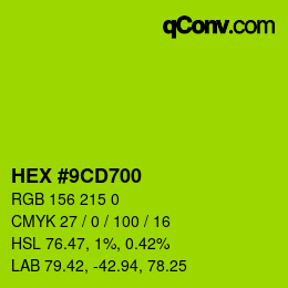颜色代码: HEX #9CD700 | qconv.com