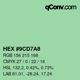 カラーコード: HEX #9CD7A8 | qconv.com
