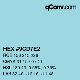 カラーコード: HEX #9CD7E2 | qconv.com