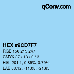 Color code: HEX #9CD7F7 | qconv.com