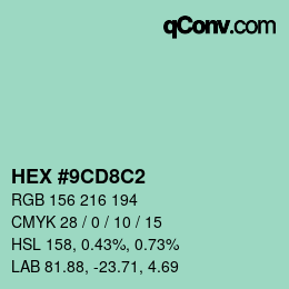 Color code: HEX #9CD8C2 | qconv.com
