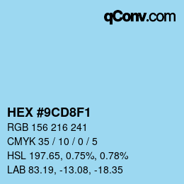 Color code: HEX #9CD8F1 | qconv.com