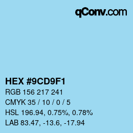 Color code: HEX #9CD9F1 | qconv.com