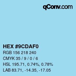 Color code: HEX #9CDAF0 | qconv.com