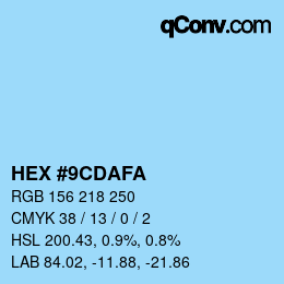 Color code: HEX #9CDAFA | qconv.com