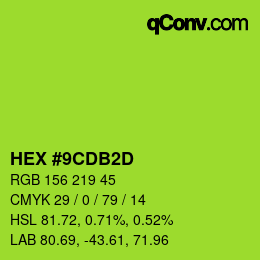 カラーコード: HEX #9CDB2D | qconv.com