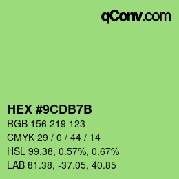 颜色代码: HEX #9CDB7B | qconv.com