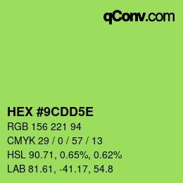 Farbcode: HEX #9CDD5E | qconv.com