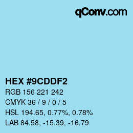 Color code: HEX #9CDDF2 | qconv.com