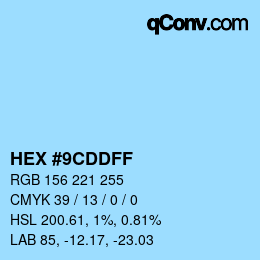 Color code: HEX #9CDDFF | qconv.com