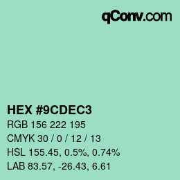颜色代码: HEX #9CDEC3 | qconv.com