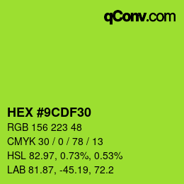 Código de color: HEX #9CDF30 | qconv.com