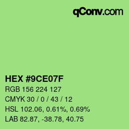 Farbcode: HEX #9CE07F | qconv.com