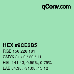 Color code: HEX #9CE2B5 | qconv.com