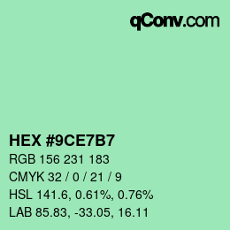 颜色代码: HEX #9CE7B7 | qconv.com