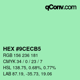 Color code: HEX #9CECB5 | qconv.com