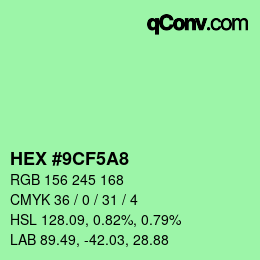 カラーコード: HEX #9CF5A8 | qconv.com