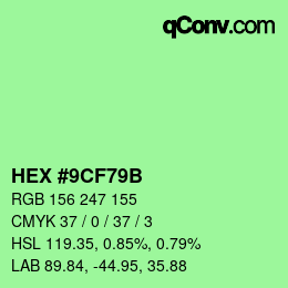 Color code: HEX #9CF79B | qconv.com