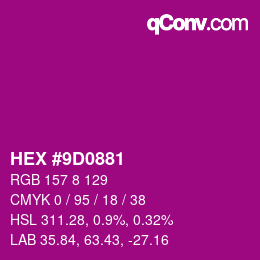カラーコード: HEX #9D0881 | qconv.com