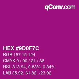 Color code: HEX #9D0F7C | qconv.com