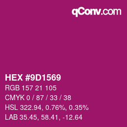カラーコード: HEX #9D1569 | qconv.com