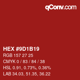 Color code: HEX #9D1B19 | qconv.com