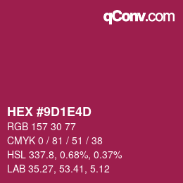 Color code: HEX #9D1E4D | qconv.com