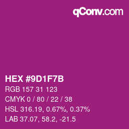 Color code: HEX #9D1F7B | qconv.com