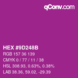 Color code: HEX #9D248B | qconv.com