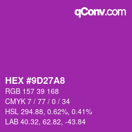 Color code: HEX #9D27A8 | qconv.com