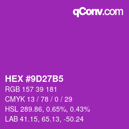 Color code: HEX #9D27B5 | qconv.com