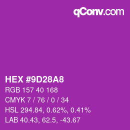 カラーコード: HEX #9D28A8 | qconv.com