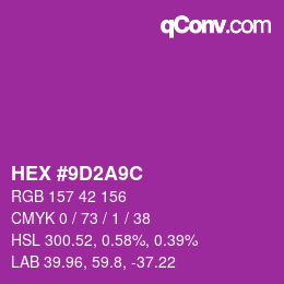 Farbcode: HEX #9D2A9C | qconv.com