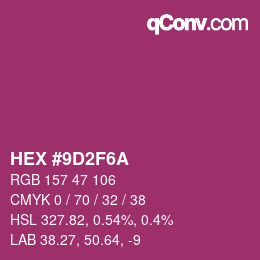 Color code: HEX #9D2F6A | qconv.com