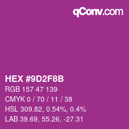 Color code: HEX #9D2F8B | qconv.com