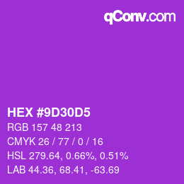 Color code: HEX #9D30D5 | qconv.com