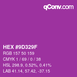 Color code: HEX #9D329F | qconv.com