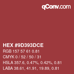 Código de color: HEX #9D393DCE | qconv.com