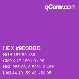 Color code: HEX #9D3BBD | qconv.com
