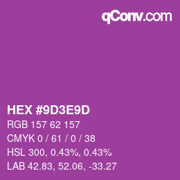颜色代码: HEX #9D3E9D | qconv.com