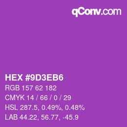 カラーコード: HEX #9D3EB6 | qconv.com