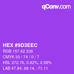 Color code: HEX #9D3EEC | qconv.com