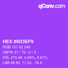 カラーコード: HEX #9D3EF9 | qconv.com