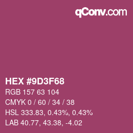 颜色代码: HEX #9D3F68 | qconv.com