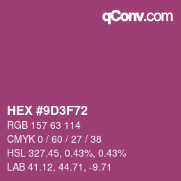 颜色代码: HEX #9D3F72 | qconv.com